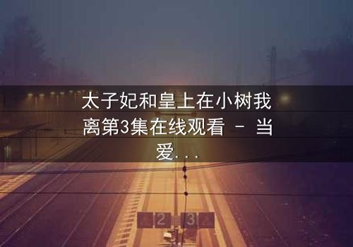 太子妃和皇上在小树我离第3集在线观看 - 当爱情与权力在小树我离中激烈碰撞